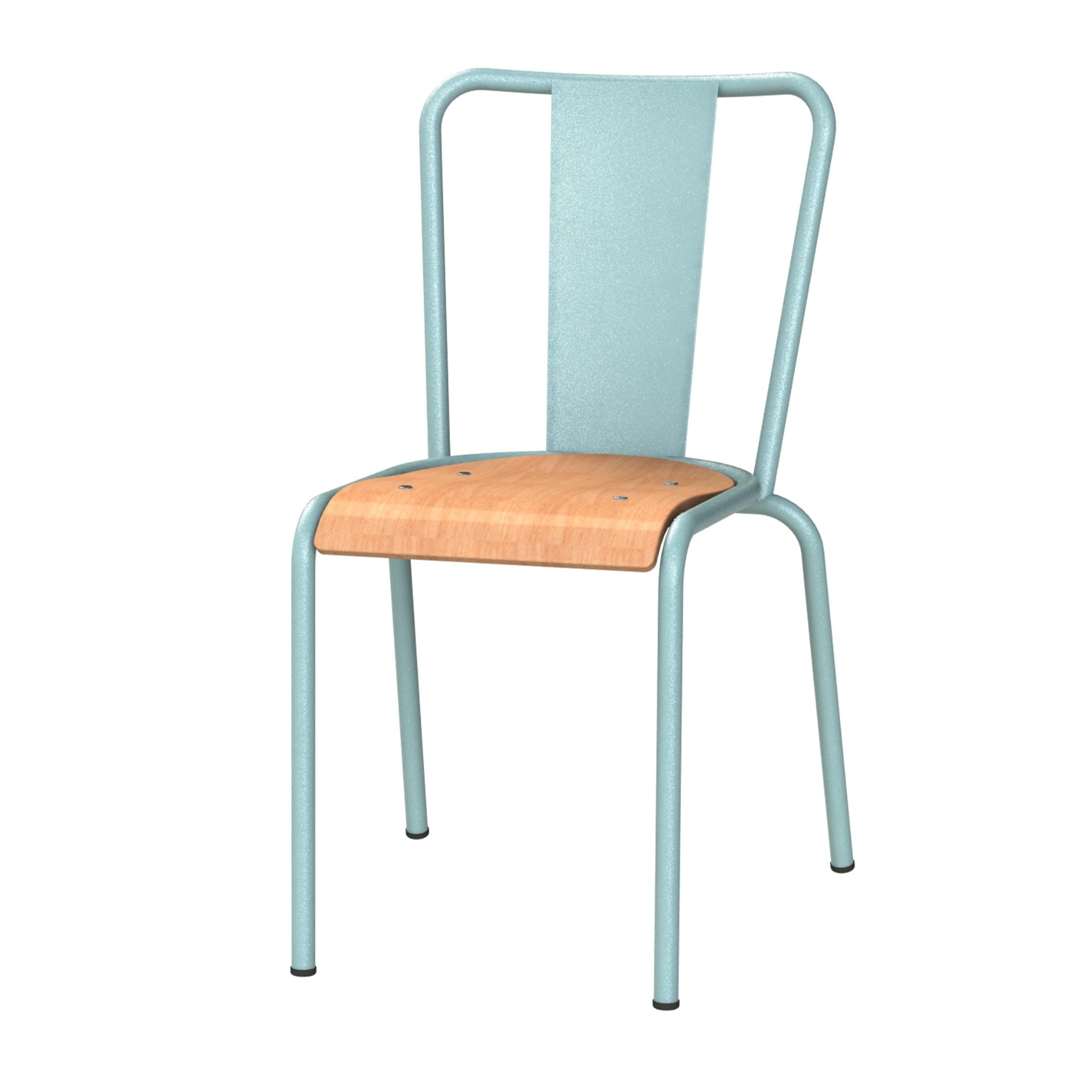 Detail sedáku z okoumé na kovové židli Adico 786