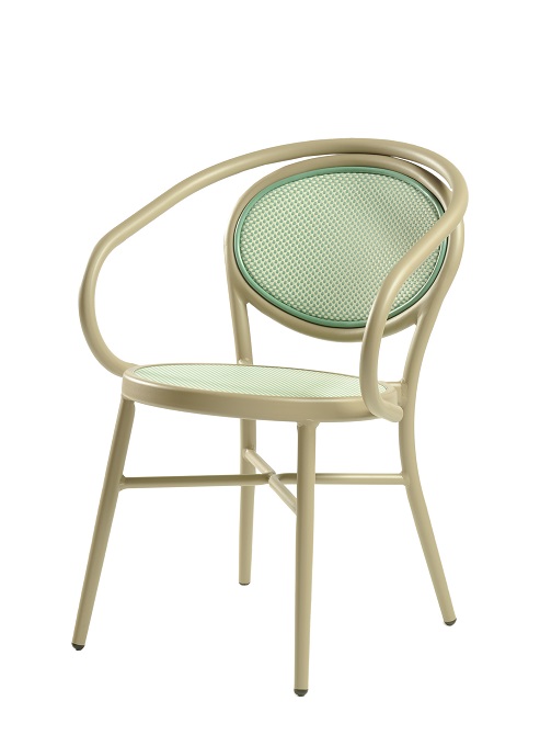 židle Bahia 004 Freixotel s područkami zelený textilní výplet